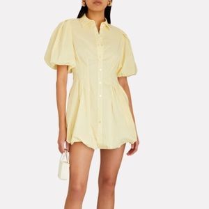 Cleo Puff Sleeve Mini Shirt Dress